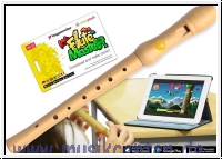 Flute Master (App) mit Schulblockflöte Holz deutsche Griffweise