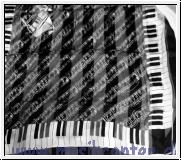 Notenschal Tastatur 96x96 cm schwarz weiß