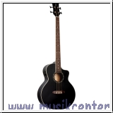 Ortega D7CE-SBK-4  4 String Cutaway - Satin Black - Mahagoni / F