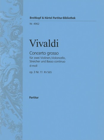 Vivaldi, Antonio Concerto grosso d-Moll op.3,11 Partitur
