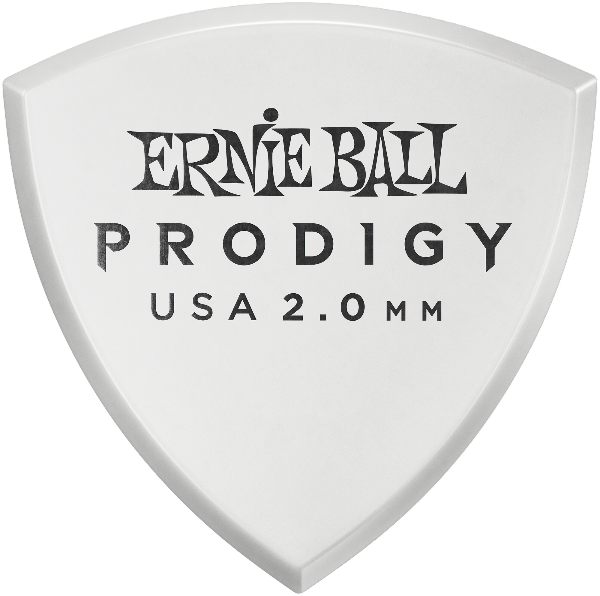 ERNIE BALL Plektren, Prodigy, Large Shield, 2,00mm, weiß, 6 Stüc