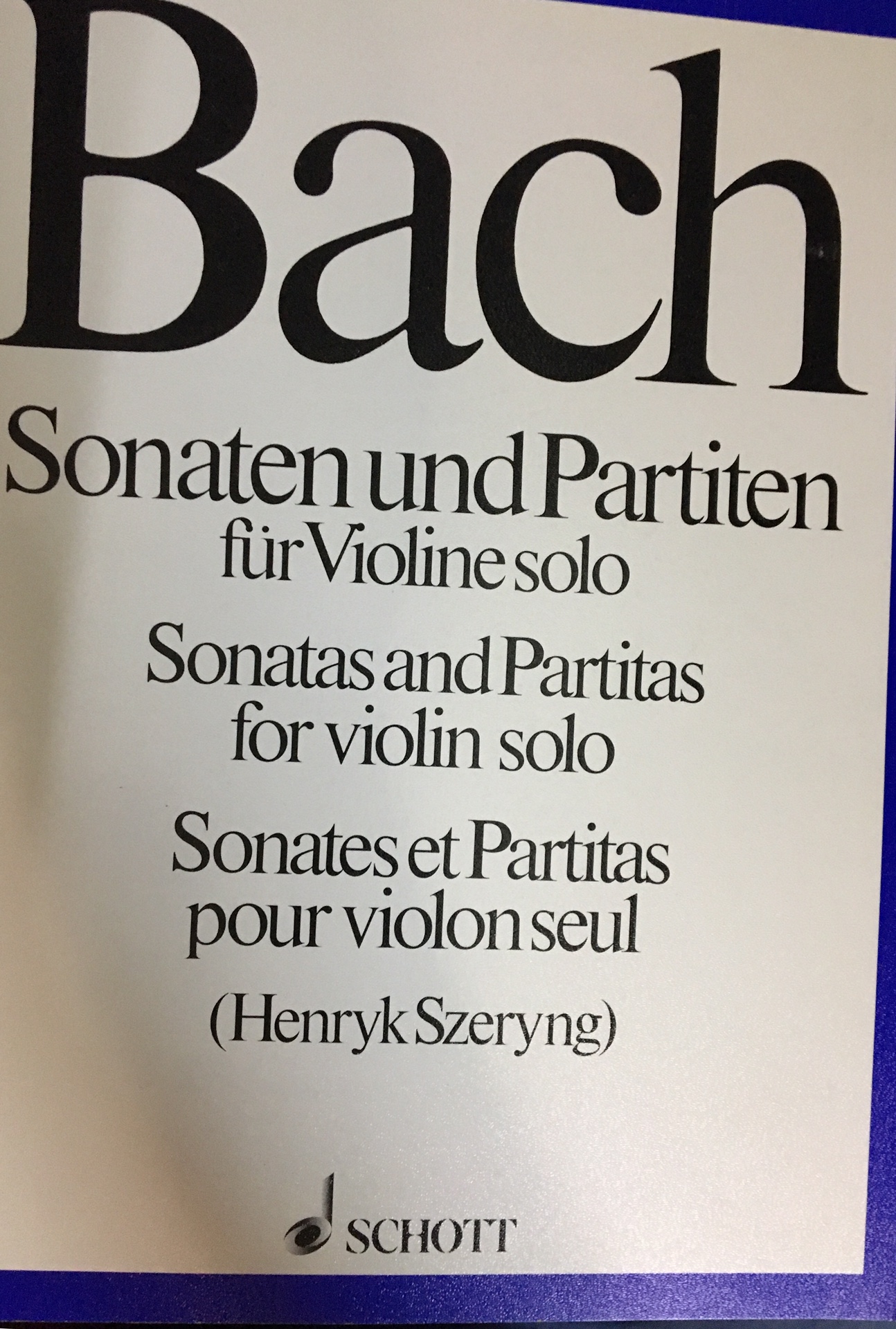 Bach, Johann Sebastian Sonaten und Partiten BWV1001-1006 : für V