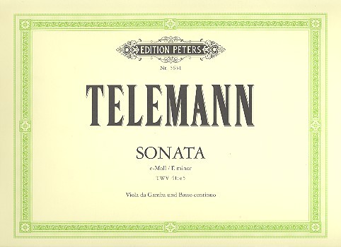Telemann, Georg Philipp Sonate e-moll : für Viola da Gamba und K