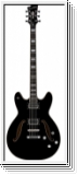 HAGSTROM E-Gitarre, Viking Baritone DLX, Black Gloss